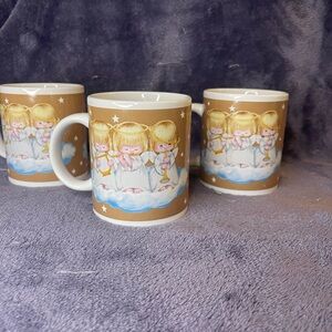 Hallmark Angelic Trio Mugs - Brown and White